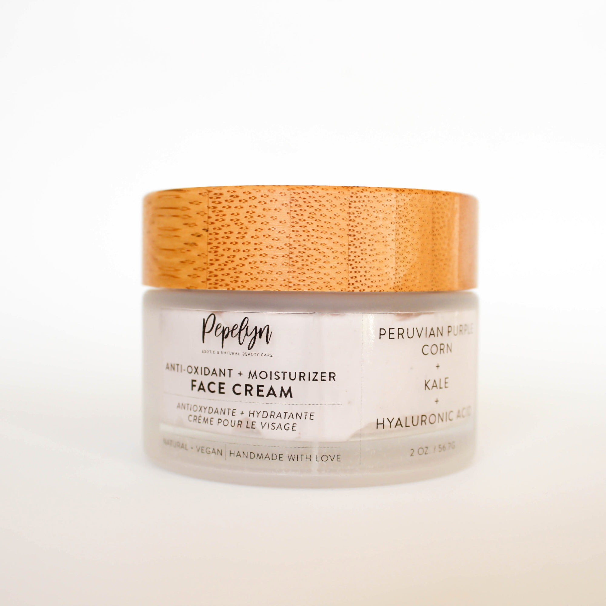 Antioxidant face cream w/Peruvian Purple Corn +  Kale + Hyaluronic Acid 2 oz