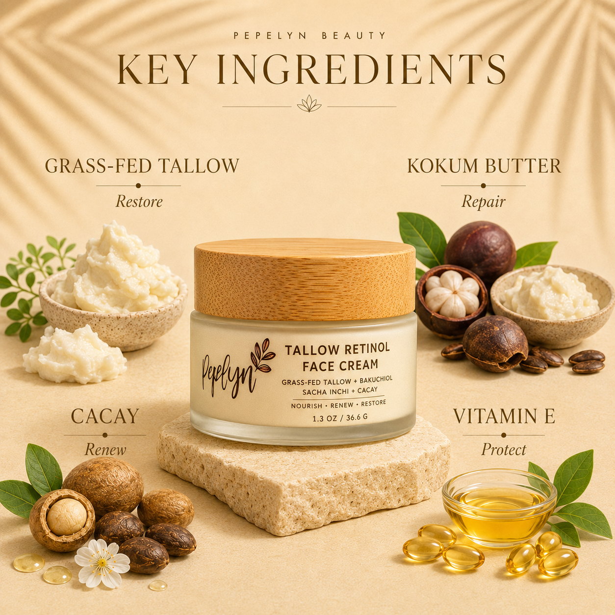 Tallow & Retinol Facial Cream – Deep Nourishment & Rejuvenation
